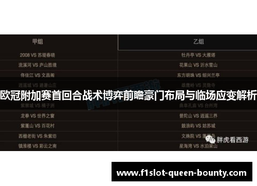 欧冠附加赛首回合战术博弈前瞻豪门布局与临场应变解析
